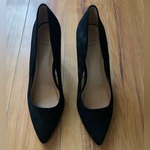 Black Stiletto Suede Heel, Size 8